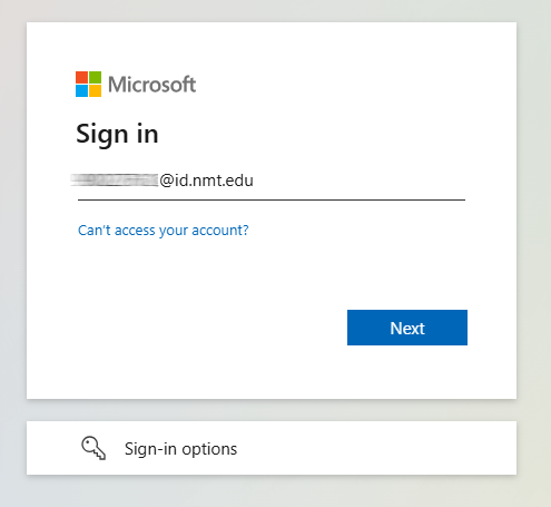 Entra Login Window