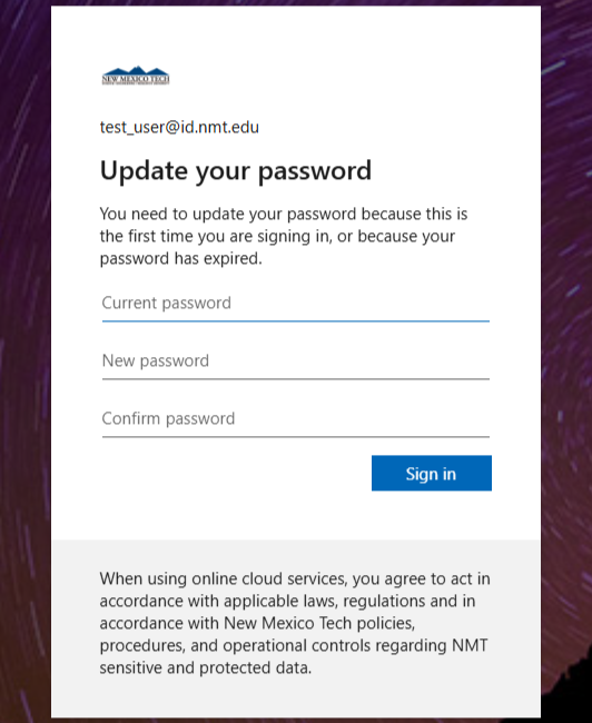 Entra password reset