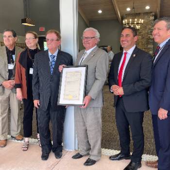 Regents with President Wells and Dr.  Raul Deju