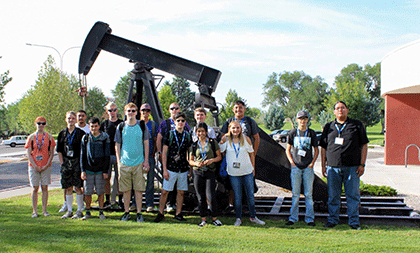 Petroleum engineering mini course cohort posing