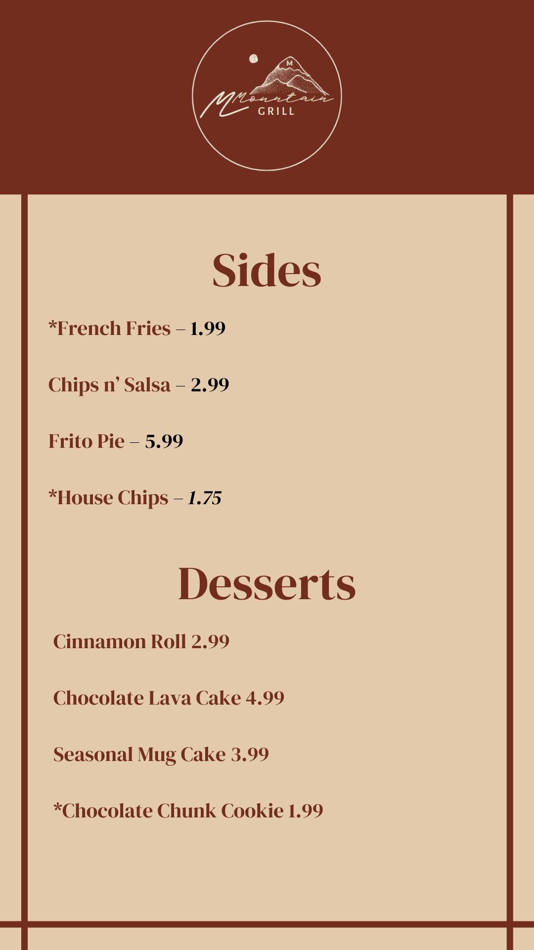 Sides Dessert