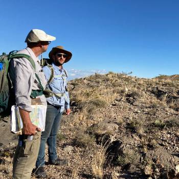 Field geologists Daniel Koning and Snir Attia