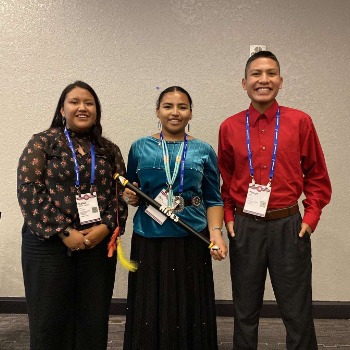 Three freshmen at AISES conference