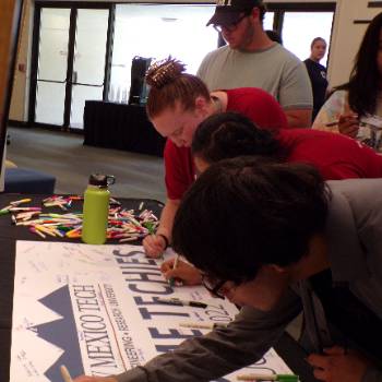 Signing banner at Convocation