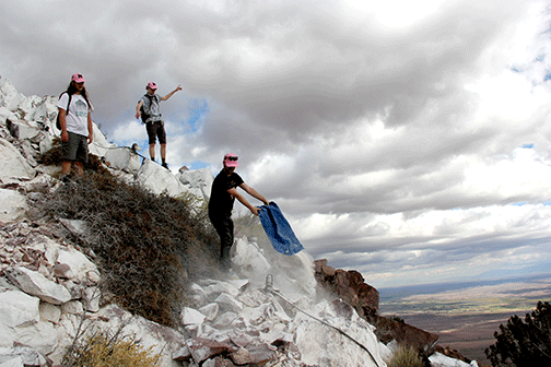 Students dump marble dust